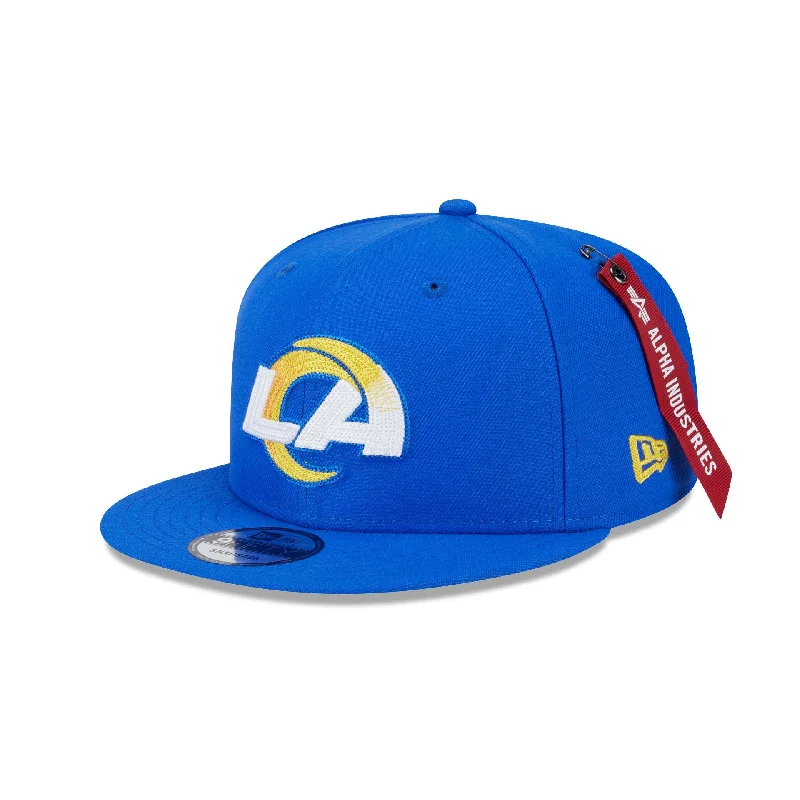 Alpha Industries x Los Angeles Rams Blue 9FIFTY Snapback Hat