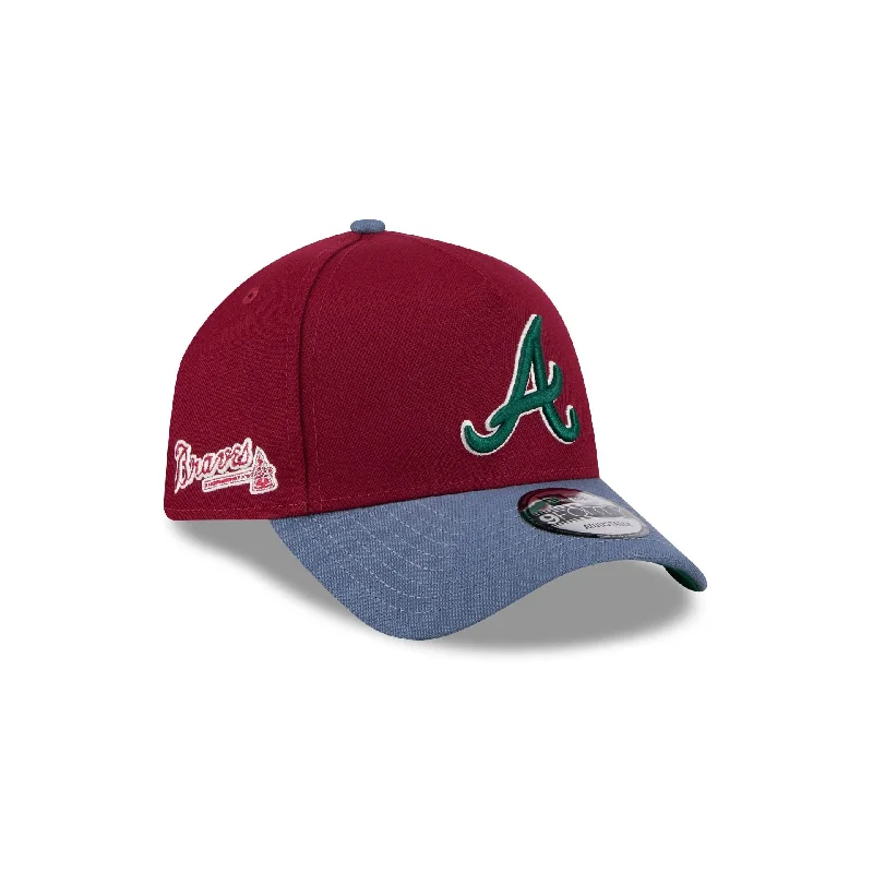 Atlanta Braves Cherry 9FORTY A-Frame Snapback Hat