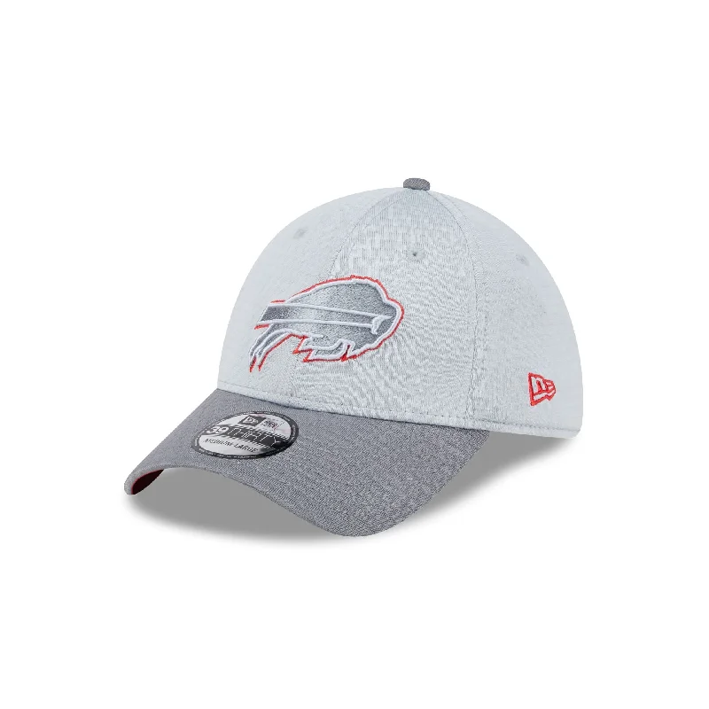 Buffalo Bills 2024 Training Gray 39THIRTY Stretch Fit Hat