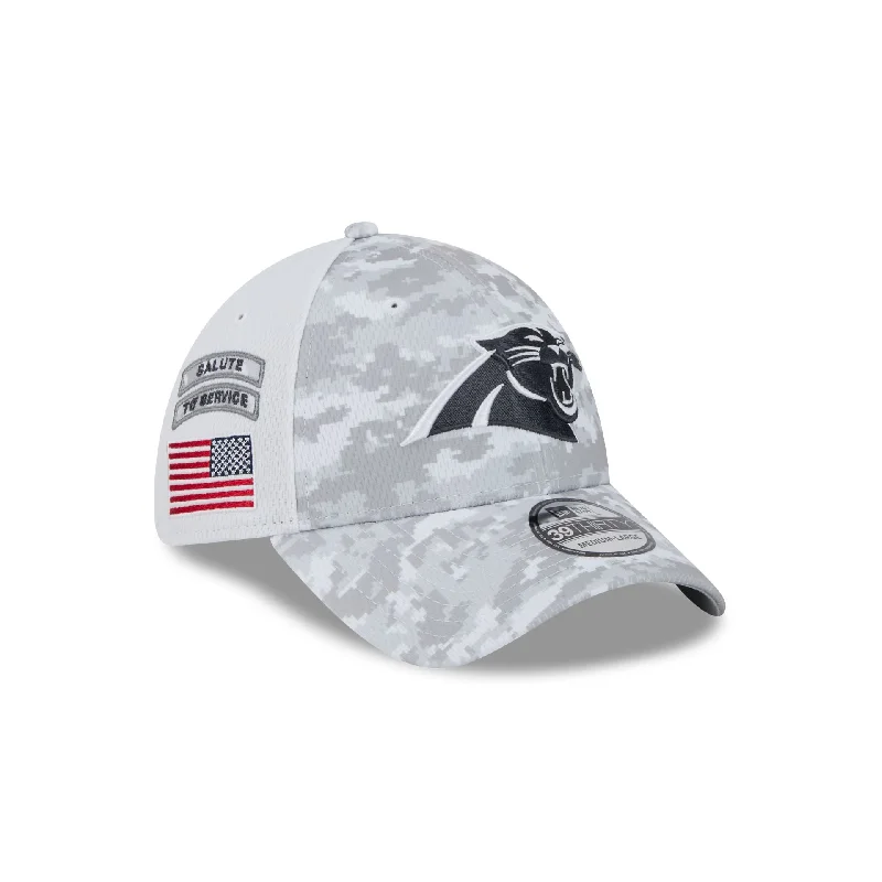 Carolina Panthers 2024 Salute to Service 39THIRTY Stretch Fit Hat