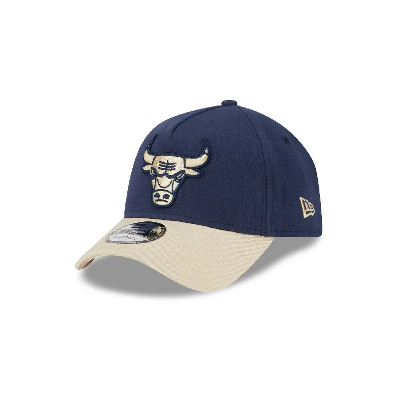 Chicago Bulls Moleskin Crown Navy 9FORTY A-Frame Snapback Hat