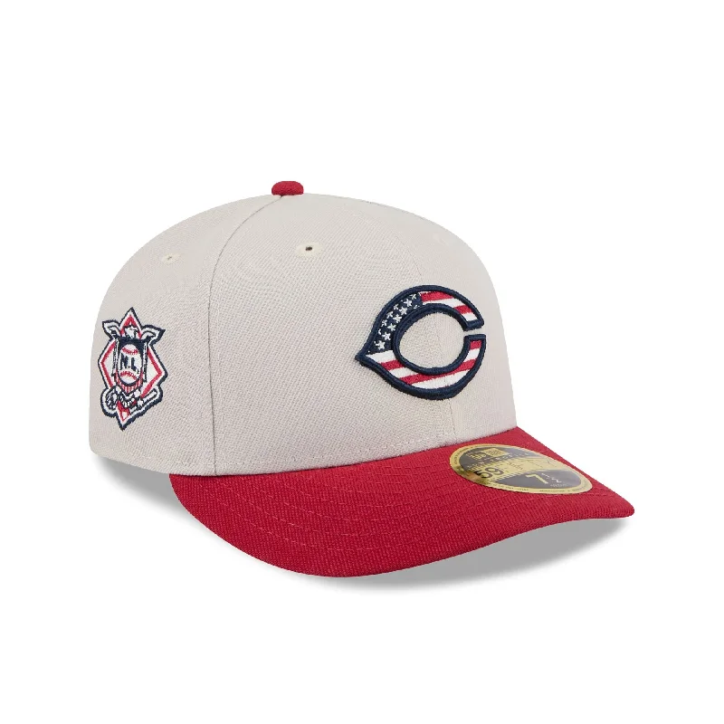 Cincinnati Reds Independence Day 2024 Low Profile 59FIFTY Fitted Hat