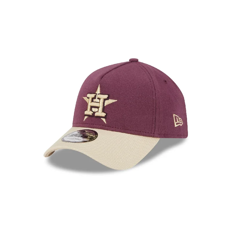 Houston Astros Moleskin Crown Maroon 9FORTY A-Frame Snapback Hat