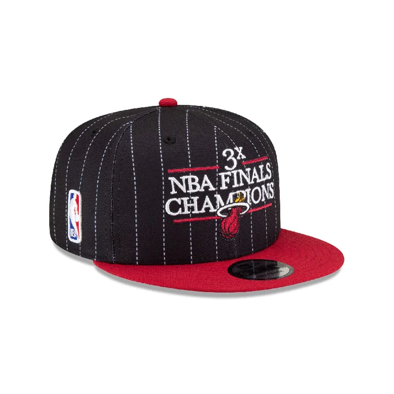 Just Caps NBA Champion Pinstripe Miami Heat 9FIFTY Snapback Hat