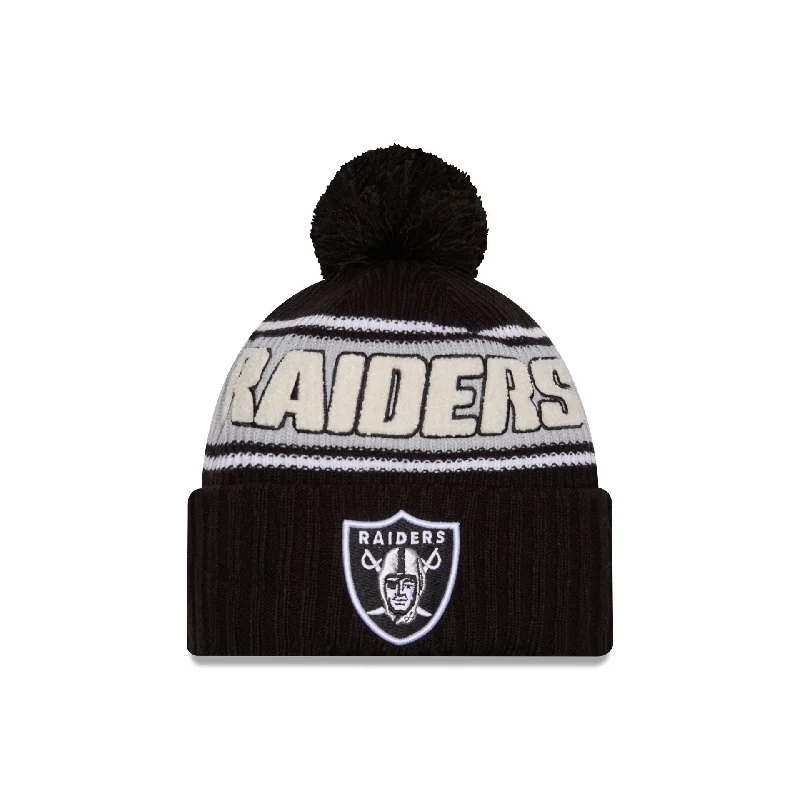 Las Vegas Raiders 2024 Cold Weather Sport Pom Knit Hat