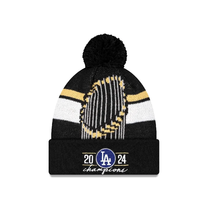 Los Angeles Dodgers 2024 World Series Champions Locker Room Pom Knit Hat