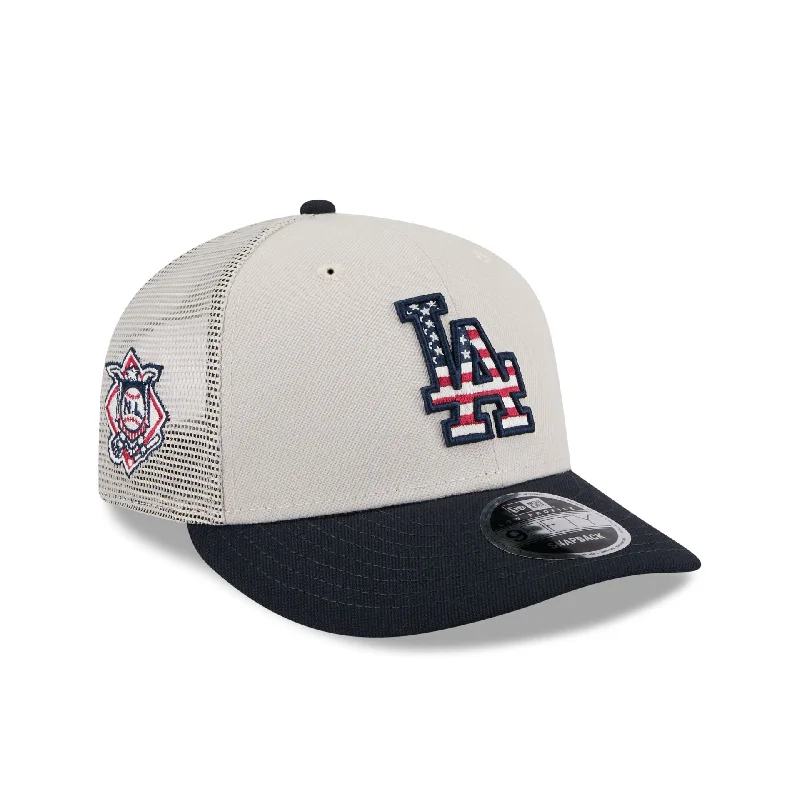 Los Angeles Dodgers Independence Day 2024 Low Profile 9FIFTY Trucker Hat