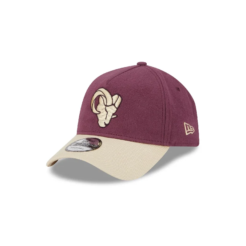 Los Angeles Rams Moleskin Crown Maroon 9FORTY A-Frame Snapback Hat