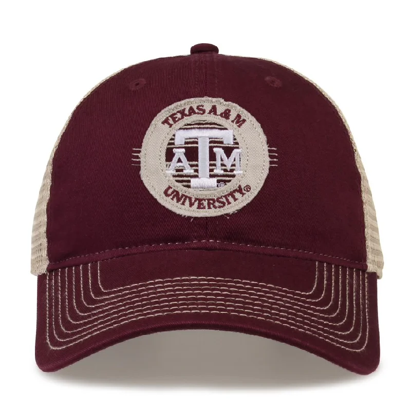 The Game Cap - Maroon Circle Patch w/ Mesh Back