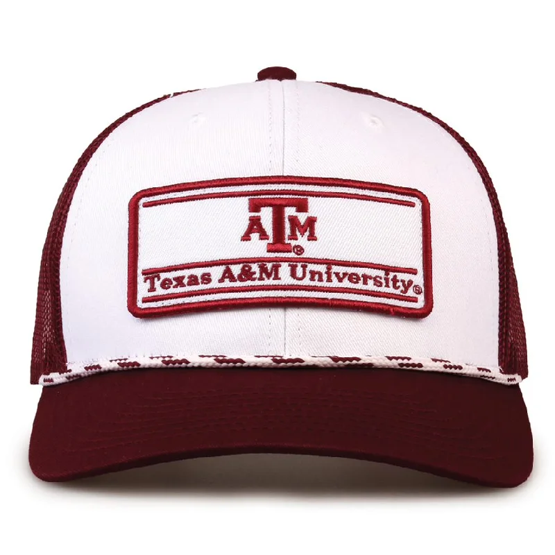 The Game Cap - White/Maroon Rectangle Patch w/ Mesh Back