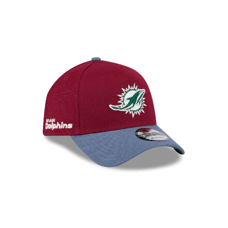 Miami Dolphins Cherry 9FORTY A-Frame Snapback Hat