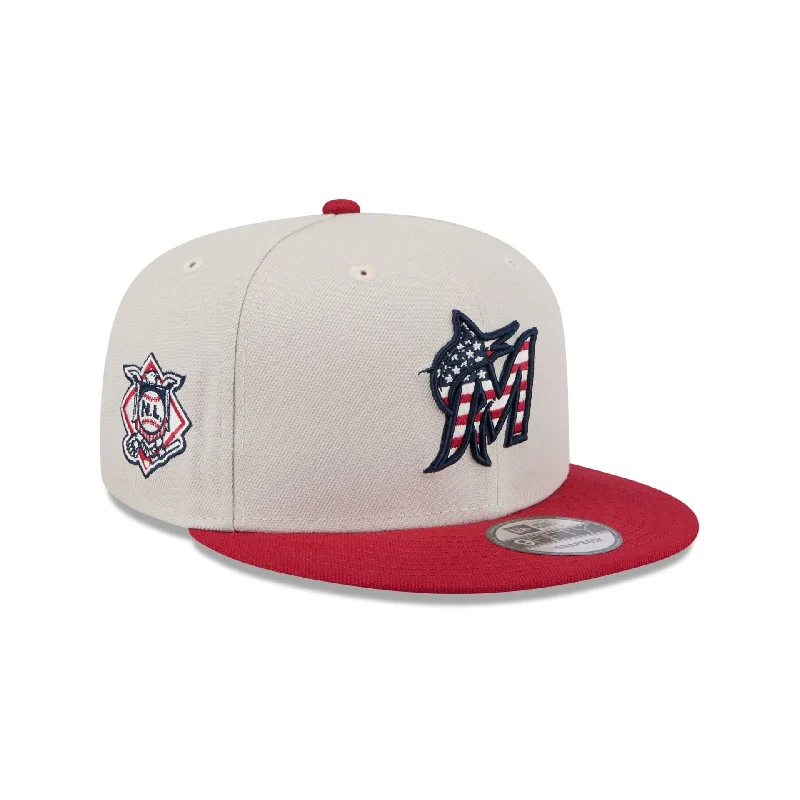 Miami Marlins Independence Day 2024 9FIFTY Snapback Hat