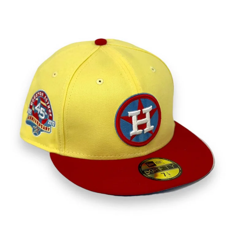 HOUSTON ASTROS (YELLOW) (45TH ANNIVERSARY) (1965-2010) NEW ERA 59FIFTY FITTED (AF-BLUE UNDER VISOR)