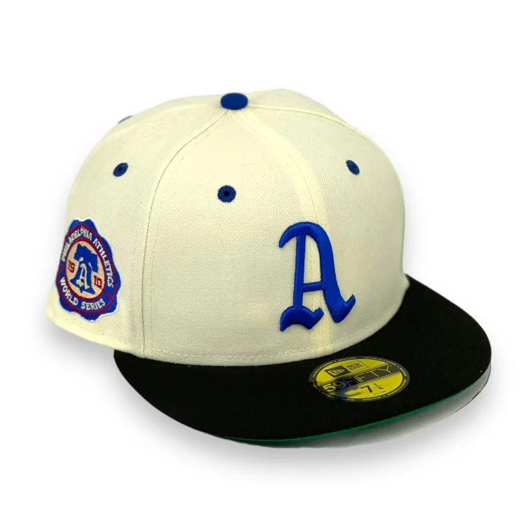 PHILADELPHIA ATHLETICS (OFF-WHITE) (1910 WORLD SERIES) NEW ERA 59FIFTY FITTED (GREEN UNDER VISOR)