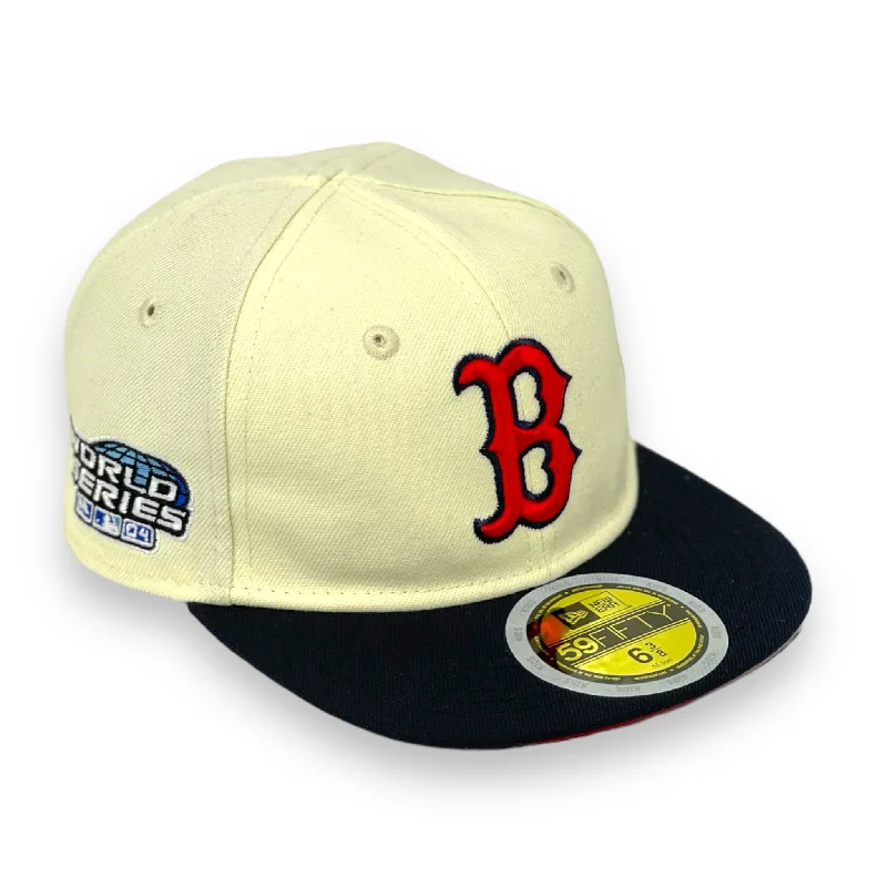 "KIDS" BOSTON REDSOX (OFF-WHITE) (2004 WORLDSERIES) NEW ERA 59FIFTY FITTED (RED UNDER VISOR)