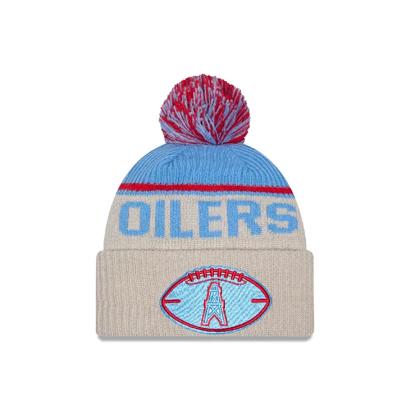 NFL Oilers 2024 Cold Weather Historic Pom Knit Hat