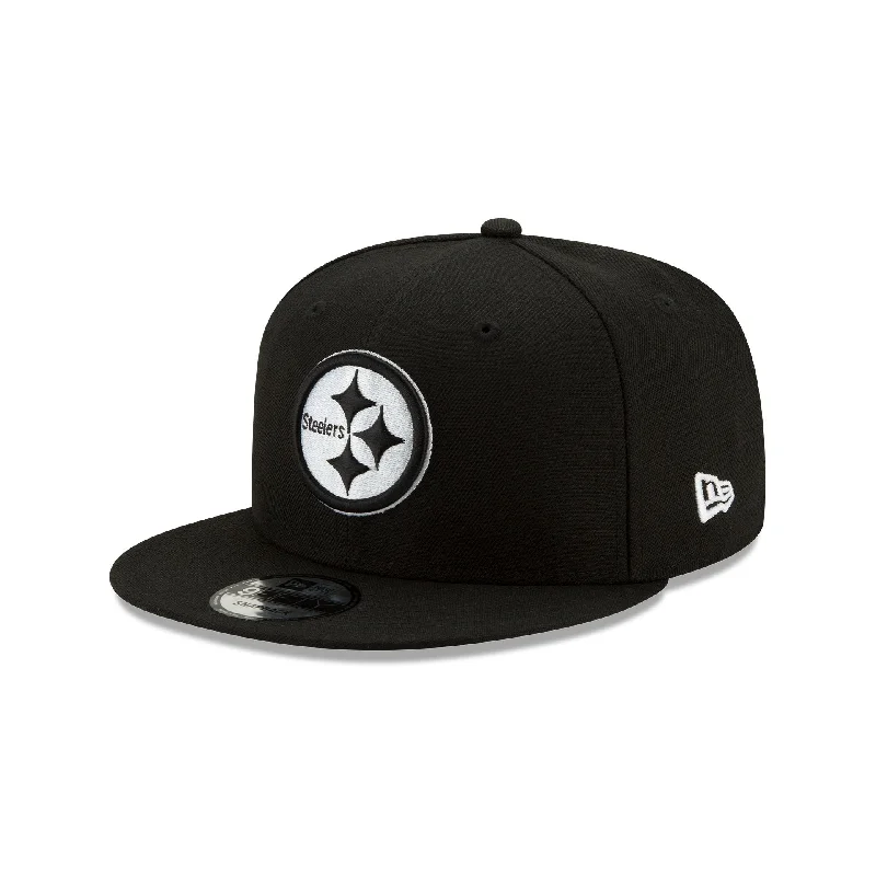 Pittsburgh Steelers Basic Black and White 9FIFTY Snapback Hat