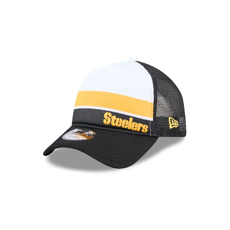 Pittsburgh Steelers Color Block 9FORTY A-Frame Trucker Snapback Hat