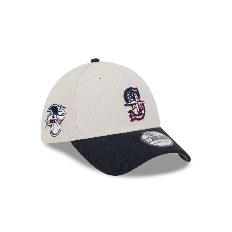 Seattle Mariners Independence Day 2024 39THIRTY Stretch Fit Hat