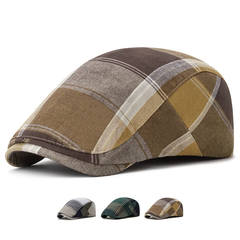 Casual plaid cap breathable forward cap