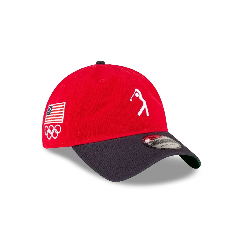 Team USA Golf Red 9TWENTY Adjustable Hat