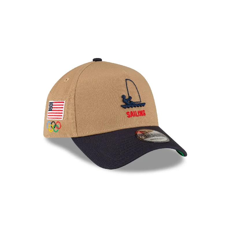 Team USA Sailing Khaki 9FORTY A-Frame Snapback Hat