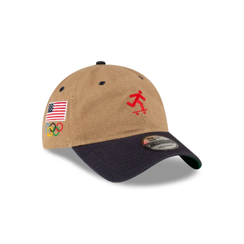 Team USA Skateboarding Khaki 9TWENTY Adjustable Hat