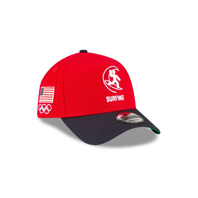 Team USA Surfing Red 9FORTY A-Frame Snapback Hat