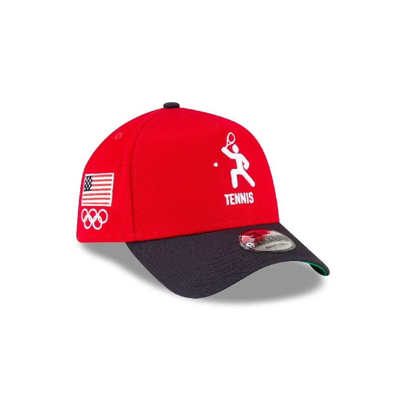 Team USA Tennis Red 9FORTY A-Frame Snapback Hat