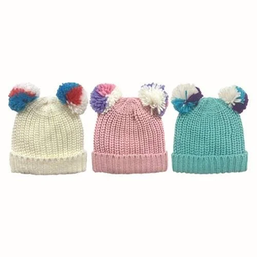 Toddler Acrylic Knit Pom-Pom Cuff Hat