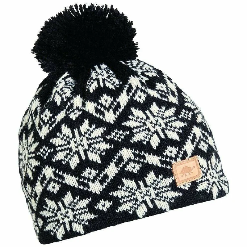 Turtle Fur Criss Cross Pom Beanie