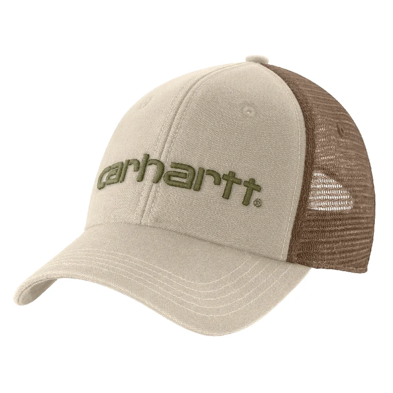 Canvas Mesh-Back Logo Graphic Cap - Oat Milk