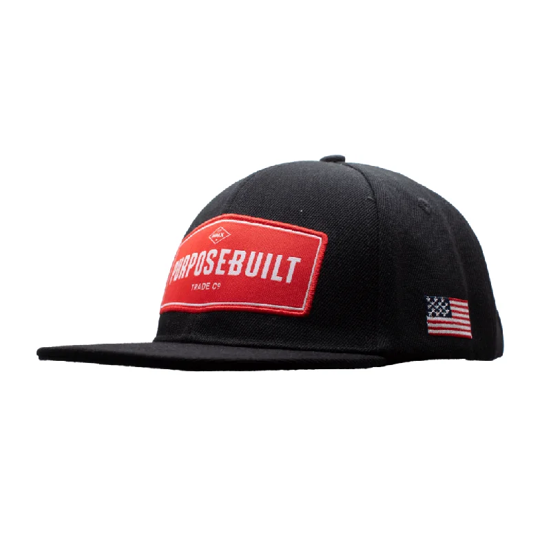 Kids Badge Snapback - Black/Red